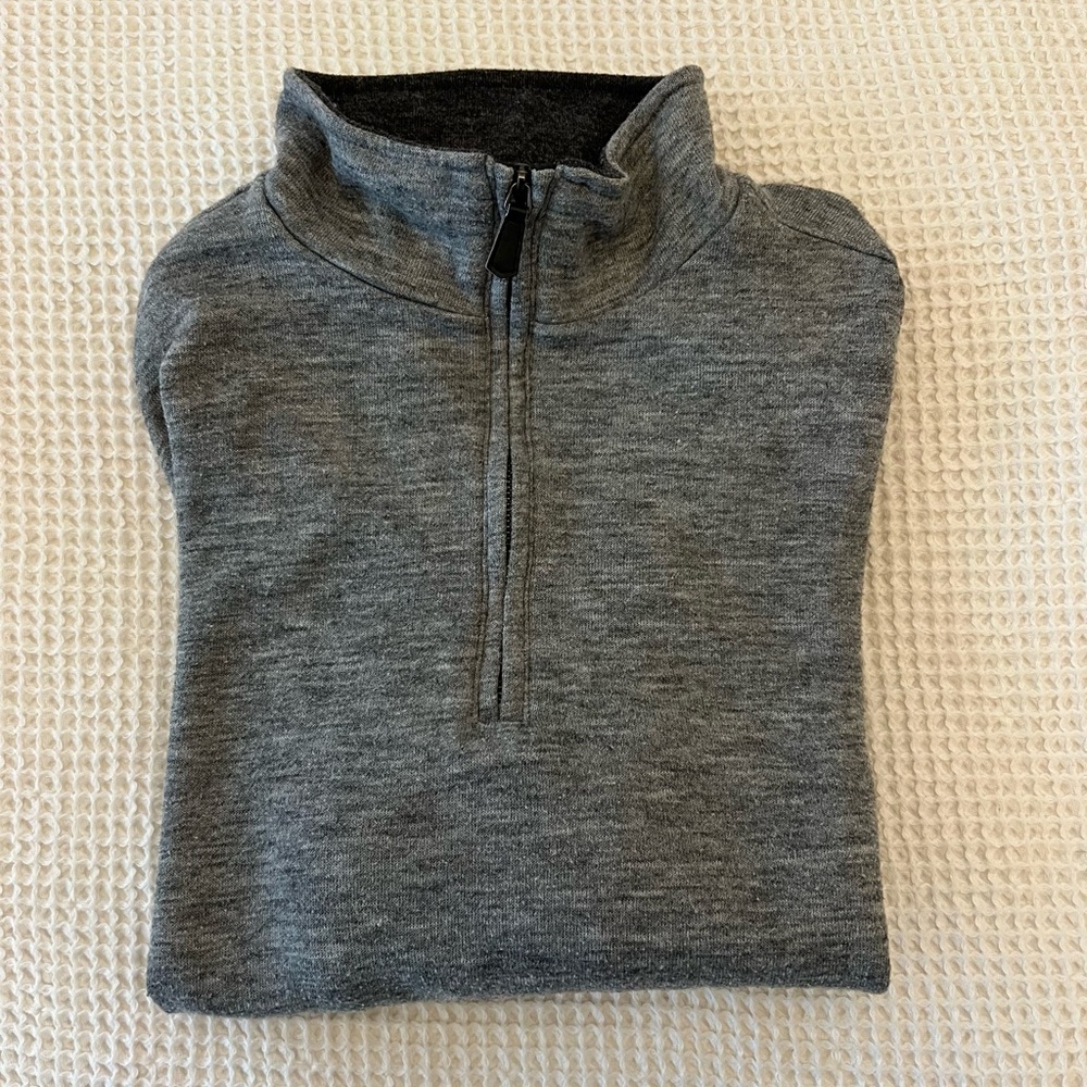 Men's Gray Half-Zip Sweater